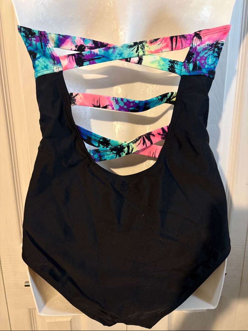 OP Black Swimwear with Tropical Accents - Picture 3 of 4
